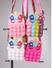 Kids POP-IT Closed Eyes Unicorn Silicon  Crossbody Purse w/Zipper Closure